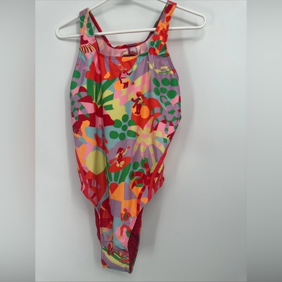 NWT ADIDAS x FARM RIO Multicolor One Piece Swimsuit Plus Size 18 XXL Open Back - Picture 1 of 5